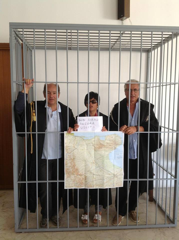 Un momento della protesta